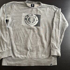 Mens Element Skateboards Gray Crewneck Pullover Sweatshirt Size Medium
